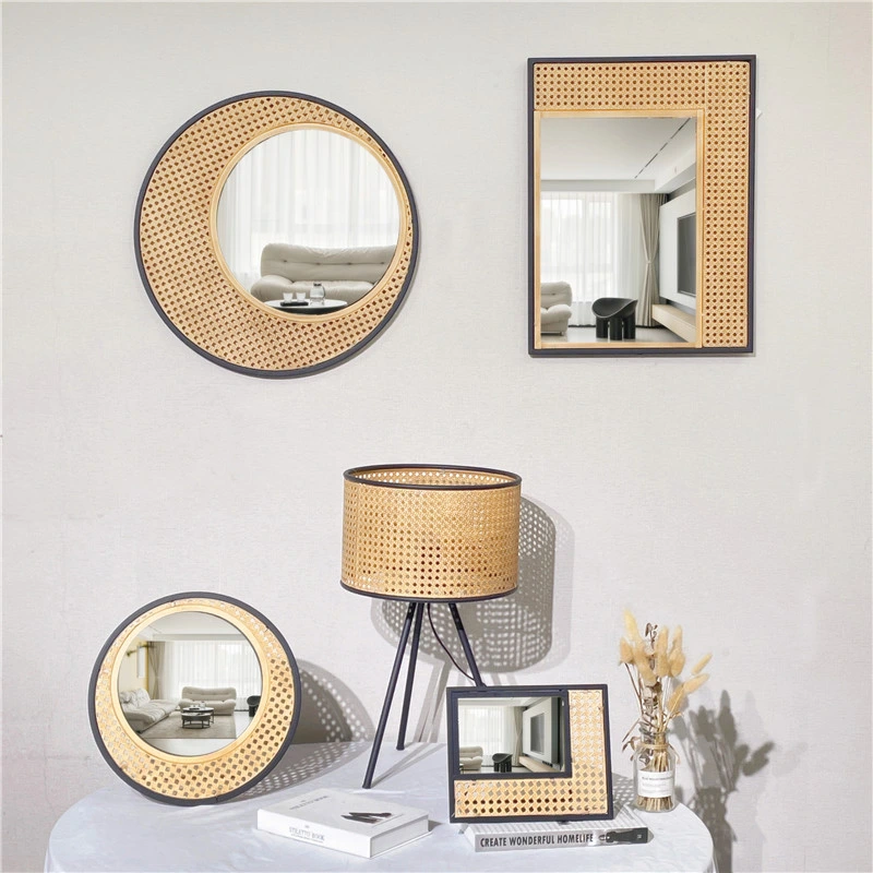 Imitation Rattan Metal Iron Photo Frame on The Table