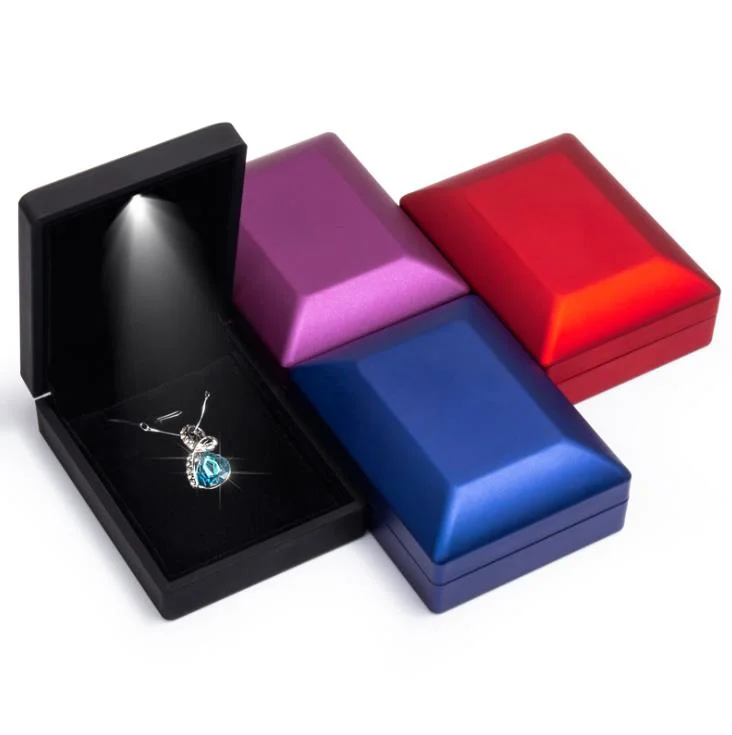 High Grade Creative LED Plastic Jewelry Box 4 Colors Options Custom Logo