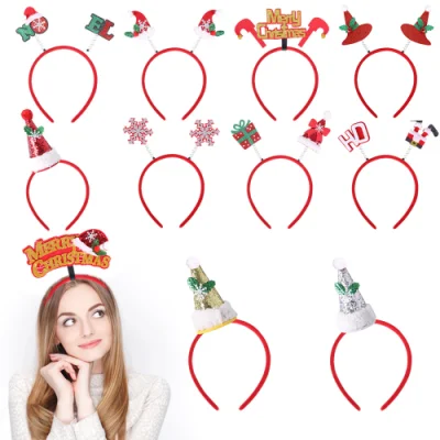 Fascia natalizia per ragazze Decorazioni natalizie Bambini Adulti Decorazioni per feste Cappello da Babbo Natale Fascia per capelli Accessori